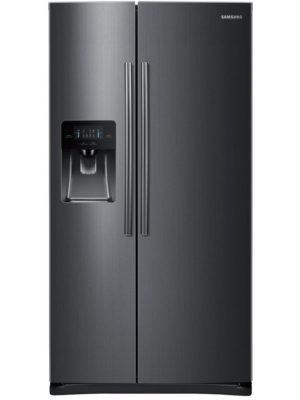 Samsung 25 cu. ft. Side-by-Side Refrigerator with LED Lighting in Black Stainless Steel
